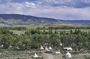 Rocky Mountain National Rendezvous tee pee camp photo