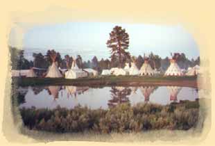 National rendezvous mountain man, black powder, trappers and traders camp.